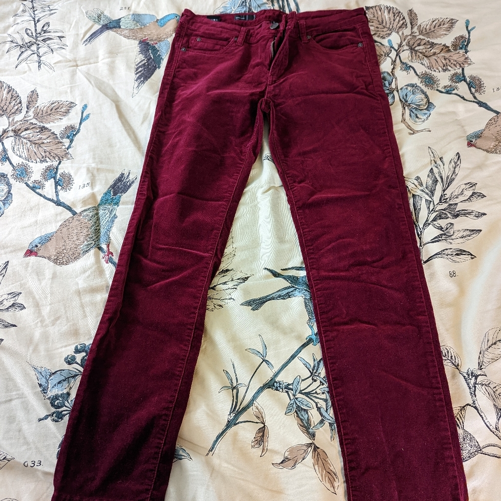 Kut From The Kloth Burgundy Red Corduroy Diana Skinny Pants